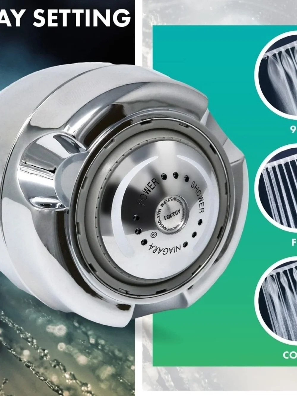 This is a Niagara Conservation N2915BN Earth Spa 3-Spray Showerhead with a brush